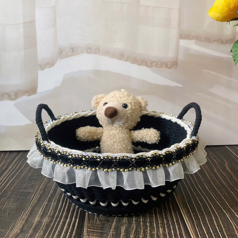 Élégant panier de rangement tissé à la main en France