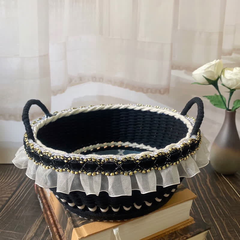 Élégant panier de rangement tissé à la main en France