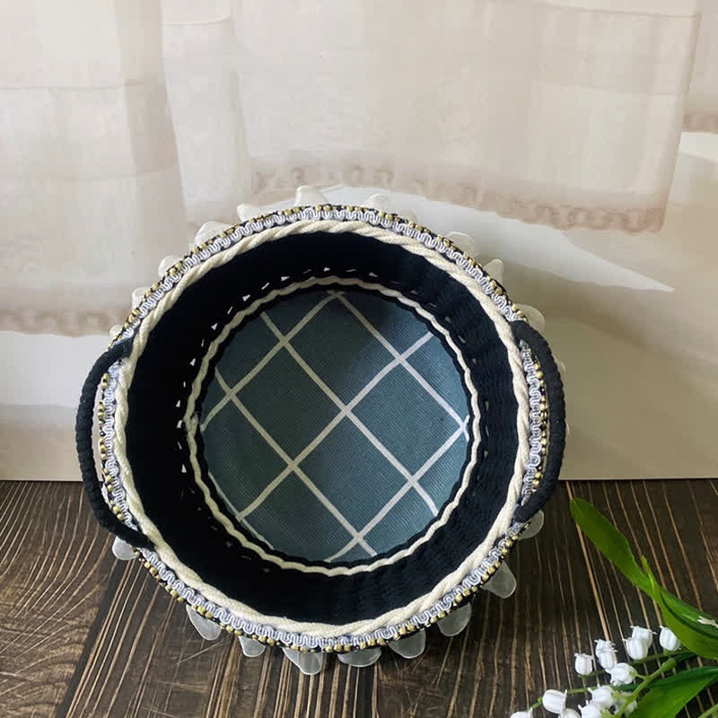 Élégant panier de rangement tissé à la main en France