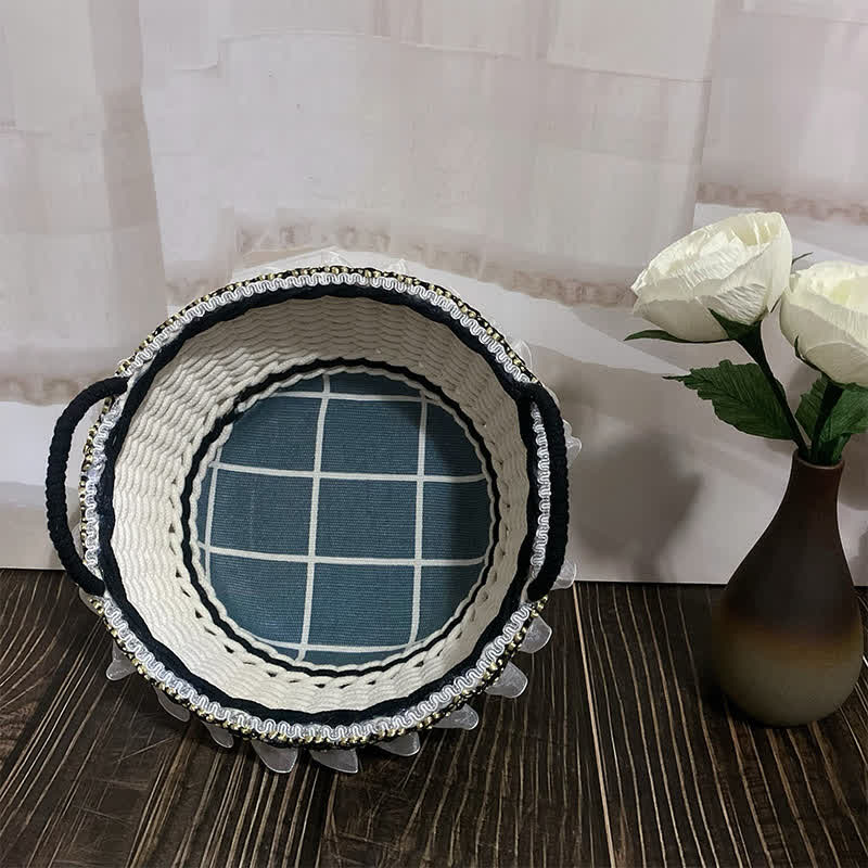 Élégant panier de rangement tissé à la main en France
