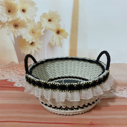 Élégant panier de rangement tissé à la main en France