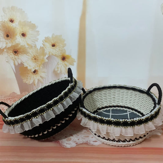 Élégant panier de rangement tissé à la main en France