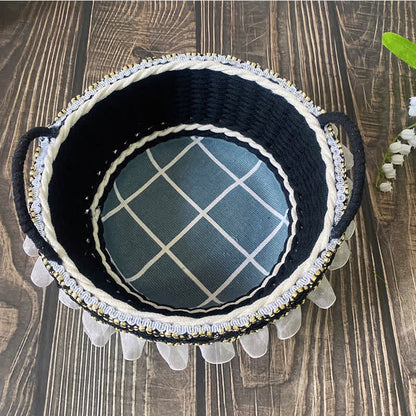 Élégant panier de rangement tissé à la main en France