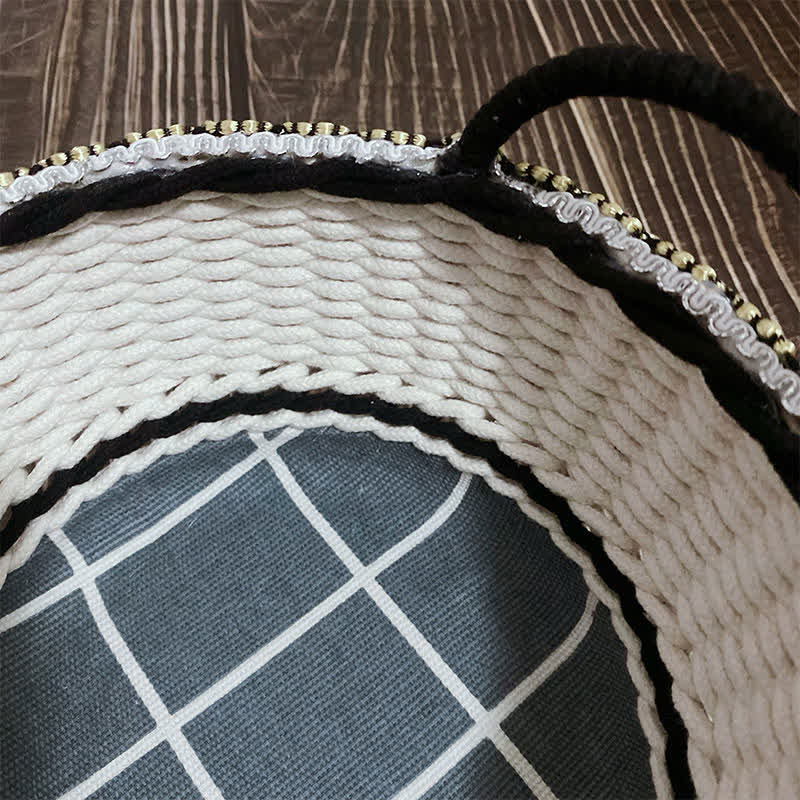 Élégant panier de rangement tissé à la main en France
