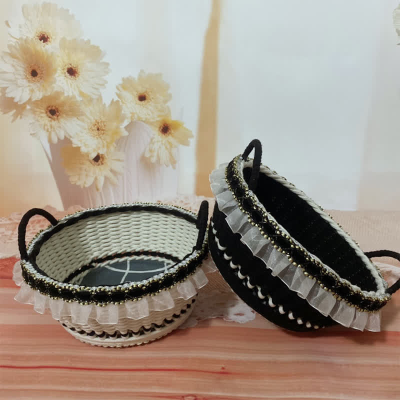 Élégant panier de rangement tissé à la main en France