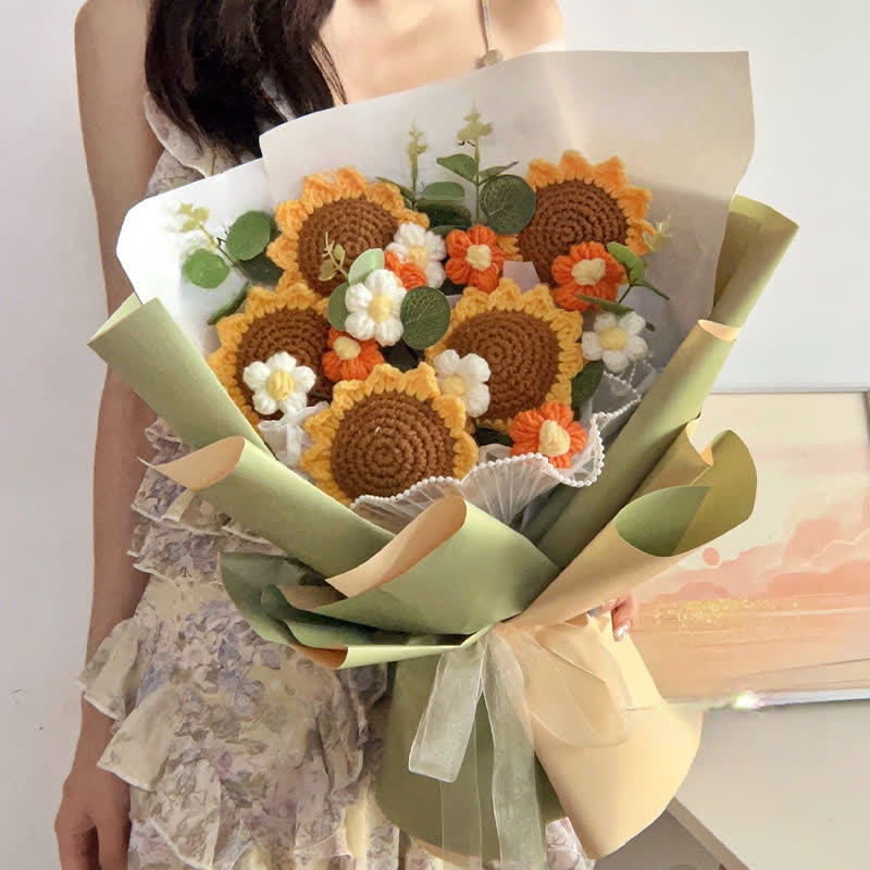 Bouquet de roses créatif fait main au crochet