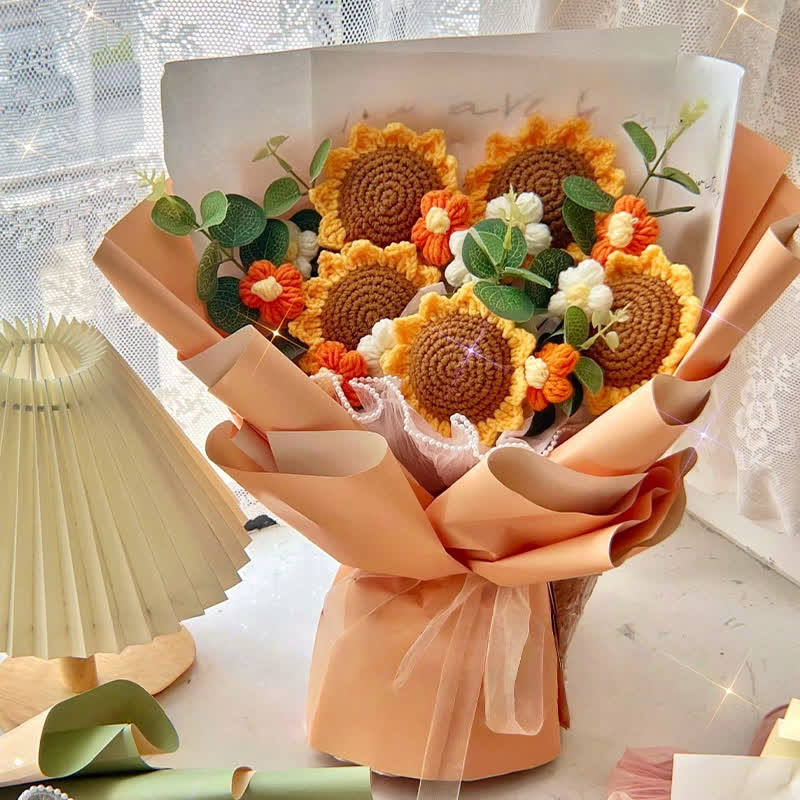 Bouquet de roses créatif fait main au crochet