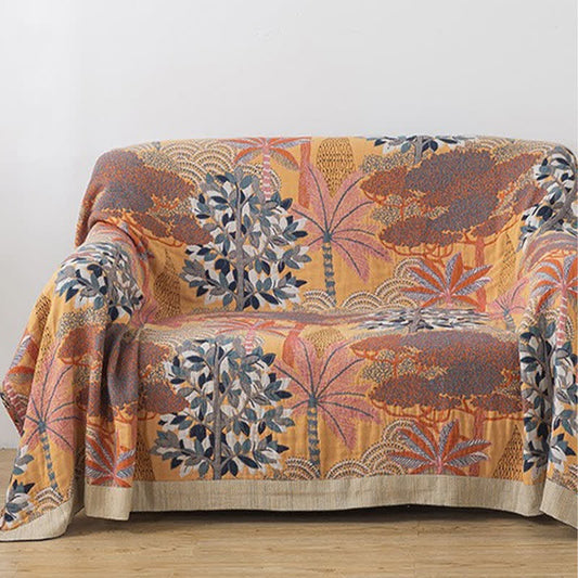 Couverture douillette en gaze de coton avec motif jungle tropicale