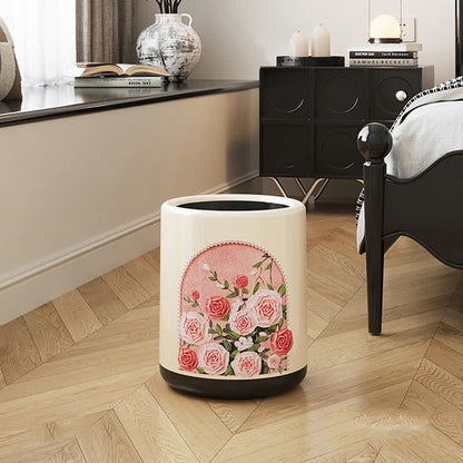 Poubelle élégante, double couche et durable avec motif rose