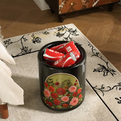 Poubelle élégante, double couche et durable avec motif rose