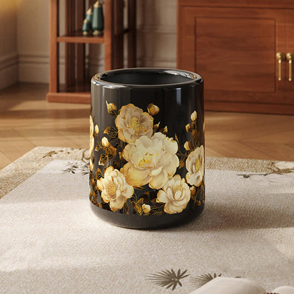 Poubelle double couche durable avec fleur en fleurs