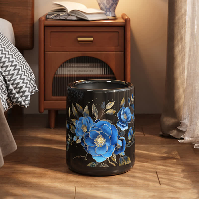 Poubelle double couche durable avec fleur en fleurs