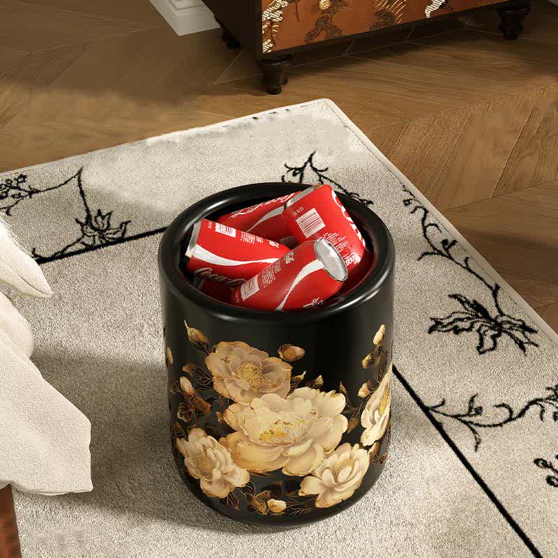 Poubelle double couche durable avec fleur en fleurs