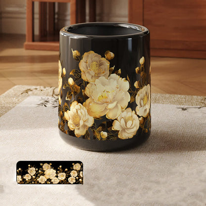 Poubelle double couche durable avec fleur en fleurs