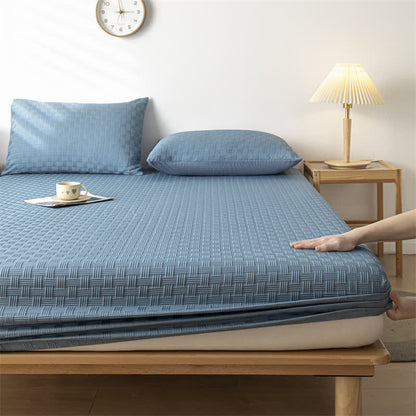 Drap-housse uni et doux en coton lavé