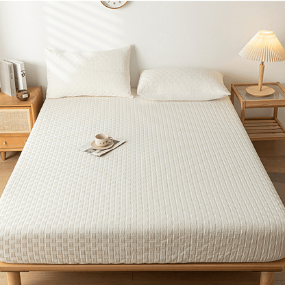 Drap-housse uni et doux en coton lavé