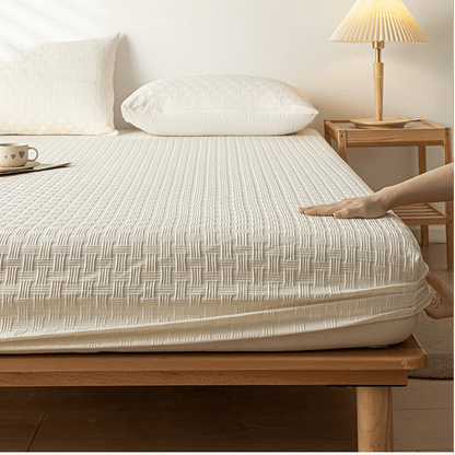 Drap-housse uni et doux en coton lavé