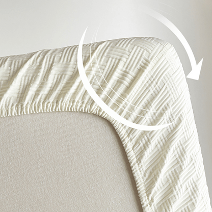 Drap-housse uni et doux en coton lavé