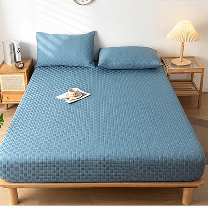 Drap-housse uni et doux en coton lavé