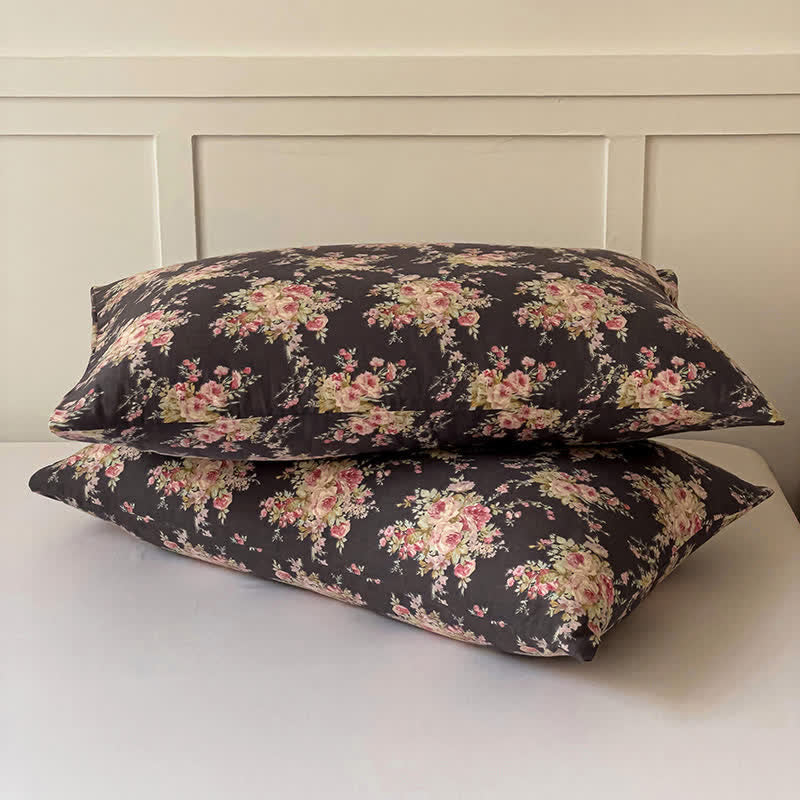 Drap-housse double épaisseur en gaze de coton à motif floral
