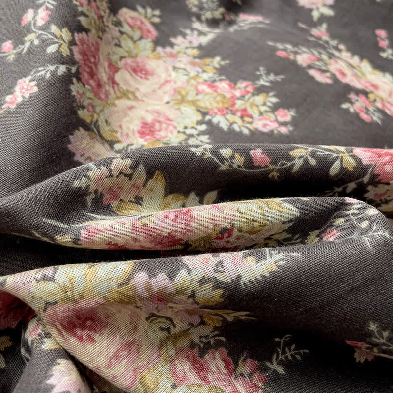 Drap-housse double épaisseur en gaze de coton à motif floral