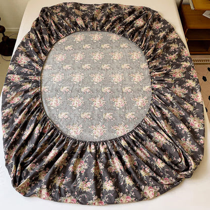 Drap-housse double épaisseur en gaze de coton à motif floral