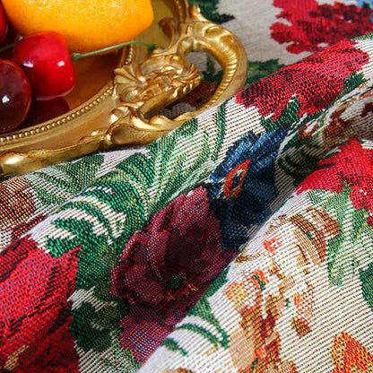 Nappe anti-poussière à volants style jacquard rétro