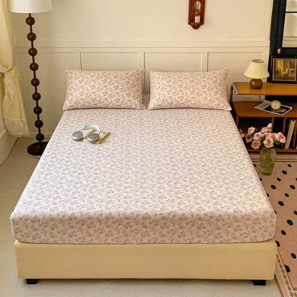 Drap-housse antidérapant en gaze de coton à motif floral