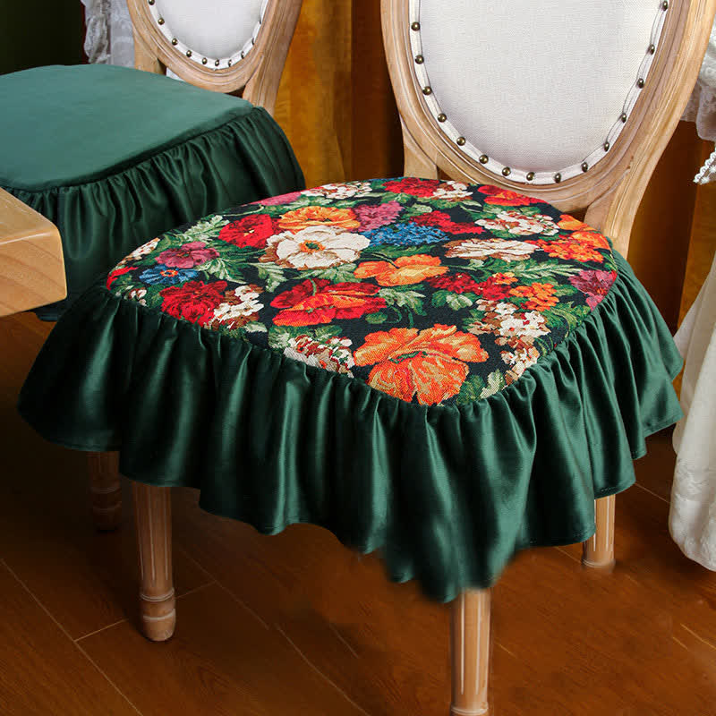 Coussin de sol carré amovible à motif floral vintage