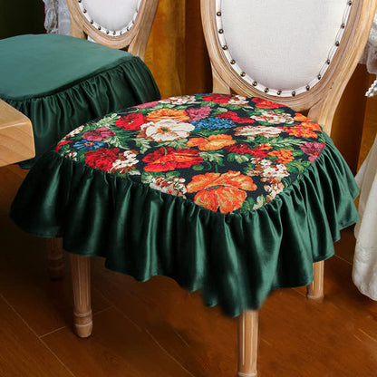 Coussin de sol carré amovible à motif floral vintage