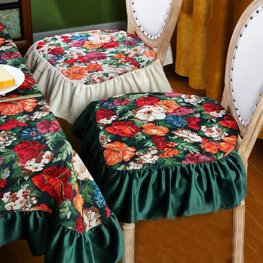 Coussin de sol carré amovible à motif floral vintage