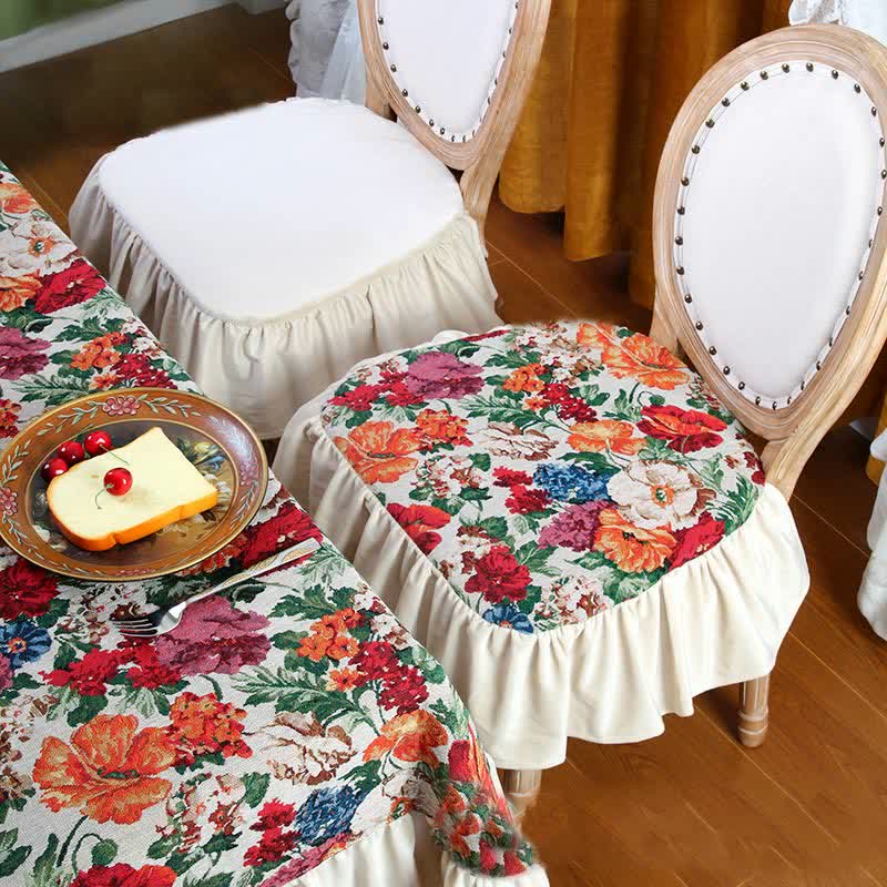 Coussin de sol carré amovible à motif floral vintage
