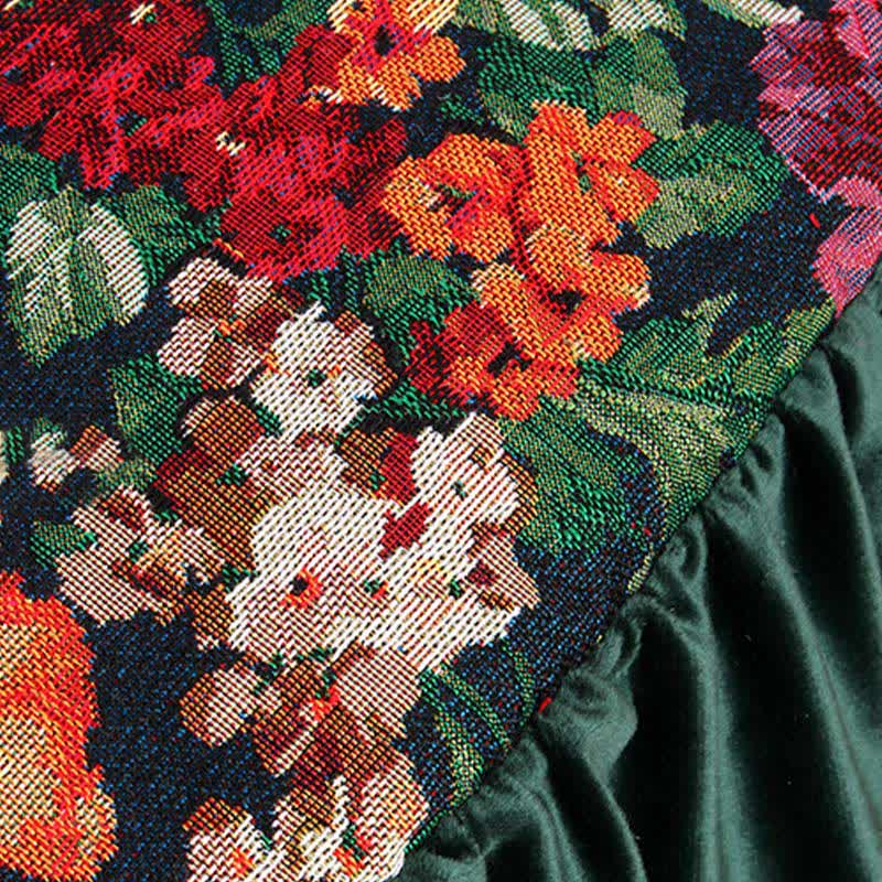 Coussin de sol carré amovible à motif floral vintage