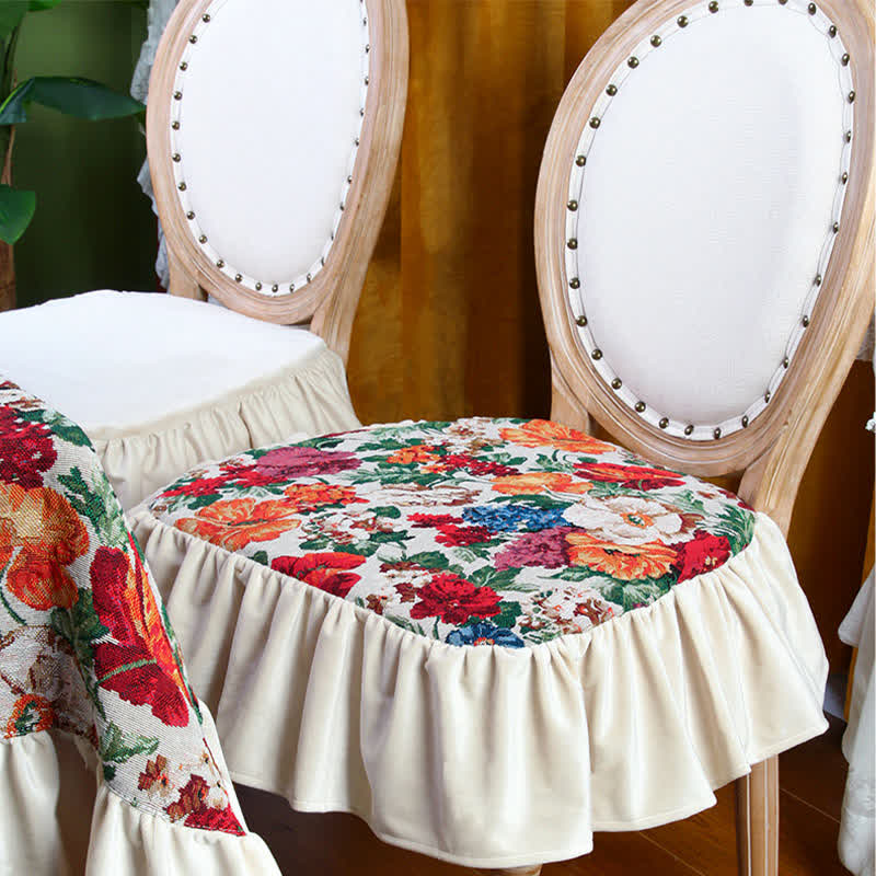 Coussin de sol carré amovible à motif floral vintage