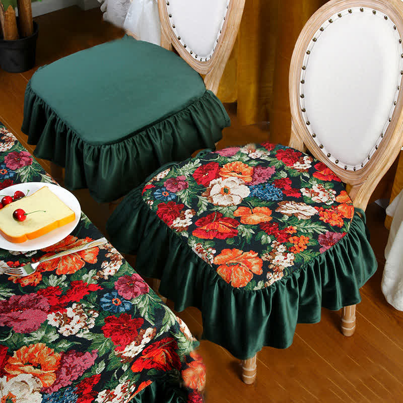 Coussin de sol carré amovible à motif floral vintage