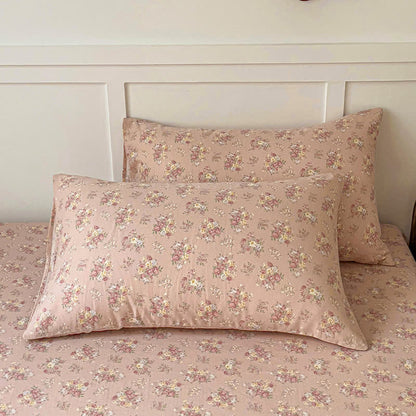 Drap-housse antidérapant en gaze de coton à motif floral