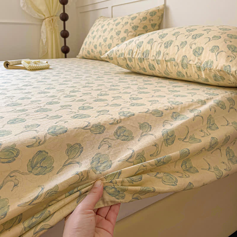 Drap-housse respirant en gaze de coton pastoral