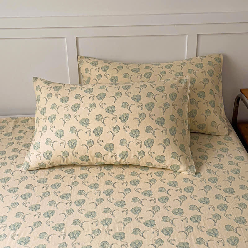 Drap-housse respirant en gaze de coton pastoral