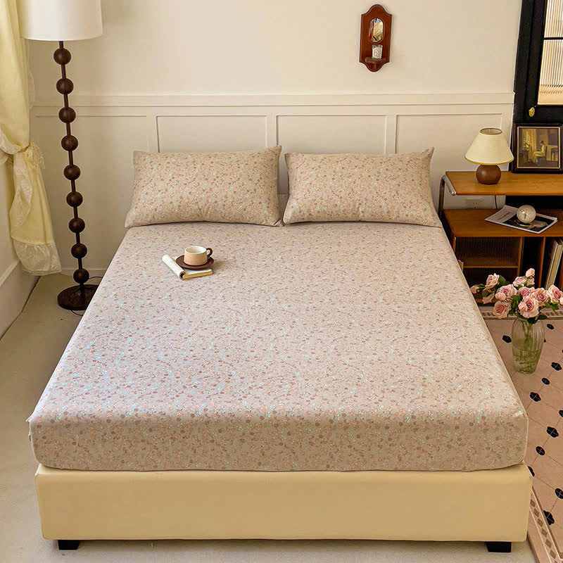 Drap-housse double épaisseur en gaze de coton à motif floral
