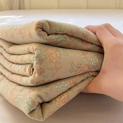 Drap-housse double épaisseur en gaze de coton à motif floral