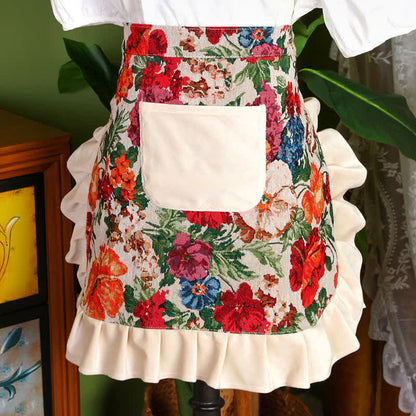Ensemble de tablier imperméable à motif floral rétro