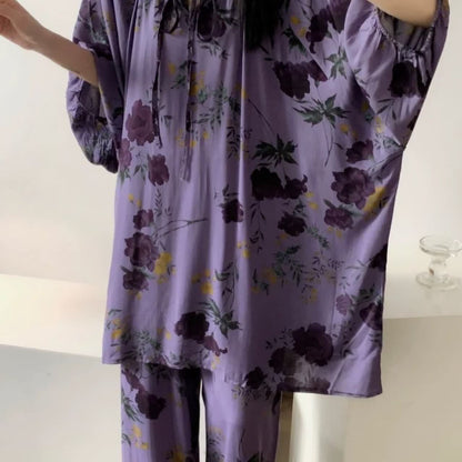 Ensemble de nuit grande taille à imprimé rose vintage