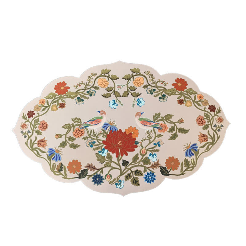 Tapis de bain antidérapant en boue de diatomées de style floral pastoral