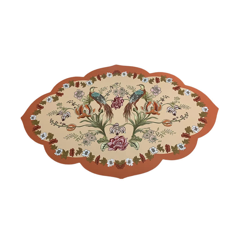 Tapis de bain antidérapant en boue de diatomées de style floral pastoral