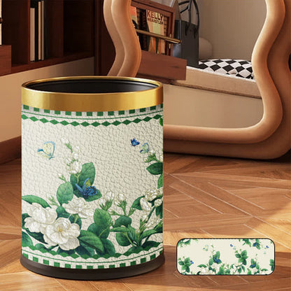Poubelle double couche à motif floral vintage