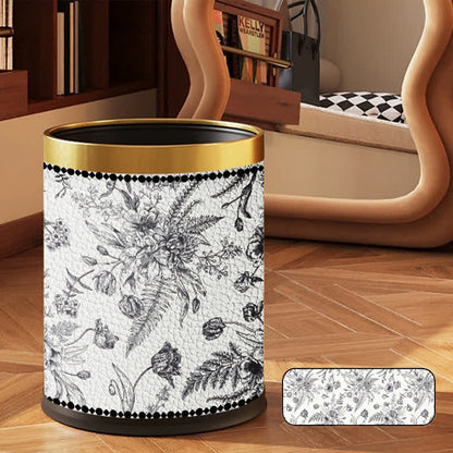 Poubelle double couche à motif floral vintage