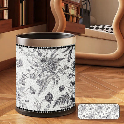 Poubelle double couche à motif floral vintage