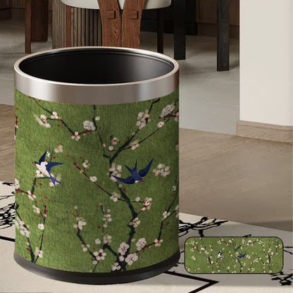 Poubelle de grande capacité de style vintage à motif floral