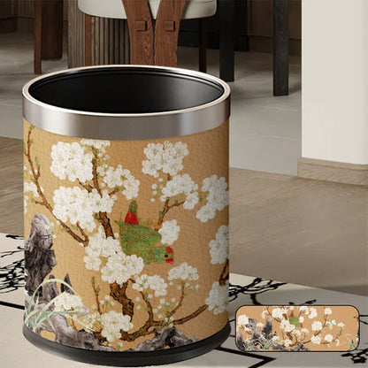 Poubelle de grande capacité de style vintage à motif floral