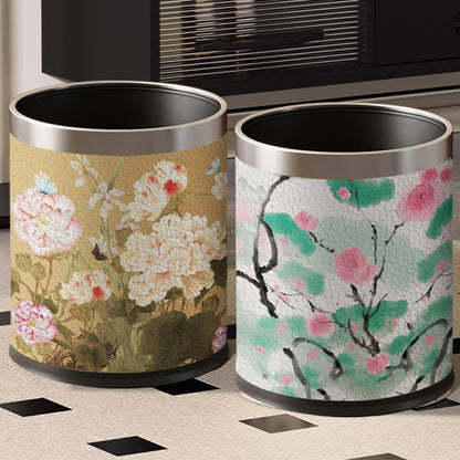 Poubelle de grande capacité de style vintage à motif floral